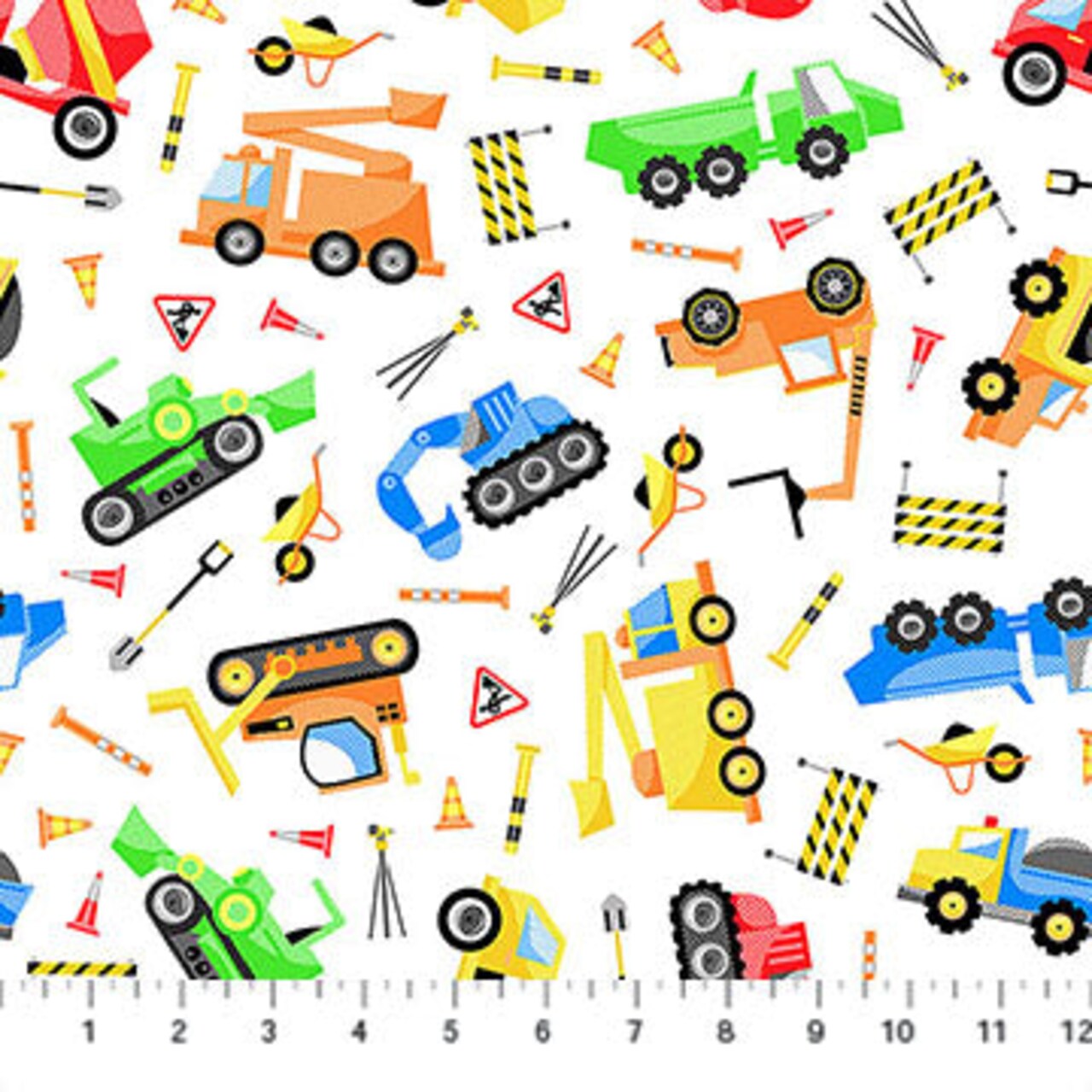 Fabric Northcott Multi Under Construction Cooper Construction by the Quarter Yard 10615-10